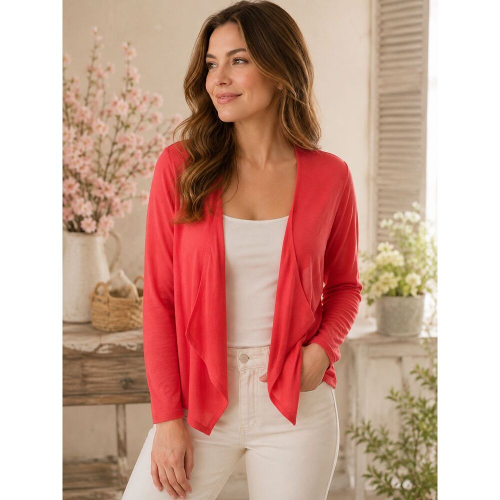 J. Jill Coral Pink Women's Cardigan Sweater Size Small Petite